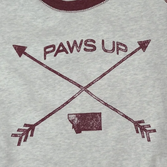Ouray Paws Up Montana Graphic Raglan Sweatshirt Gray - Large - Picture 5 of 7